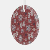 ニット冬のクリスマス装飾模様 ガラスオーナメント (正面左)