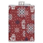 ニット冬のクリスマス装飾模様 フラスク (裏面)