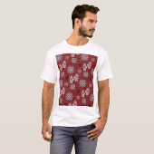 ニット冬のクリスマス装飾模様 Tシャツ (正面フル)