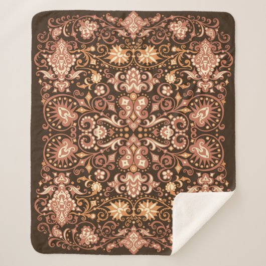 ニット冬用ヴィンテージの継ぎ目無し装飾模様 シェルパブランケット (正面)