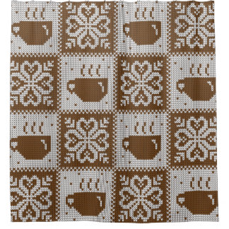 ニット冬用ヴィンテージの継ぎ目無し装飾模様 シャワーカーテン