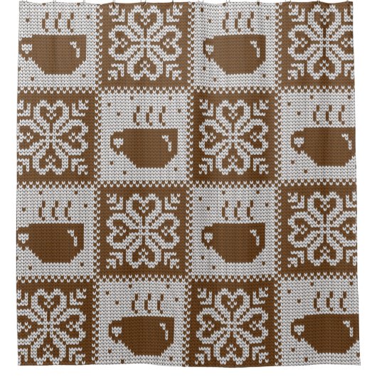 ニット冬用ヴィンテージの継ぎ目無し装飾模様 シャワーカーテン (正面)