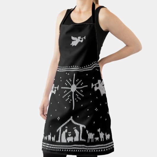 ニット出生エンジェルクリスマスセーター宗教的 エプロン (インサイチュ)