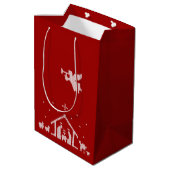 ニット出生ブリークリスマスセーター赤白 ミディアムペーパーバッグ (裏面アングル)