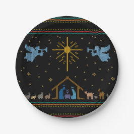 ニット出生醜いクリスマスセーター宗教的 ペーパープレート