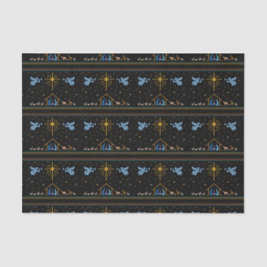 ニット出生醜いクリスマスセーター宗教的 薄葉紙 (正面)