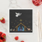 ニット出生 – 醜いクリスマスセーター – 天使 スタンダードランチョンナプキン (インサイチュ)