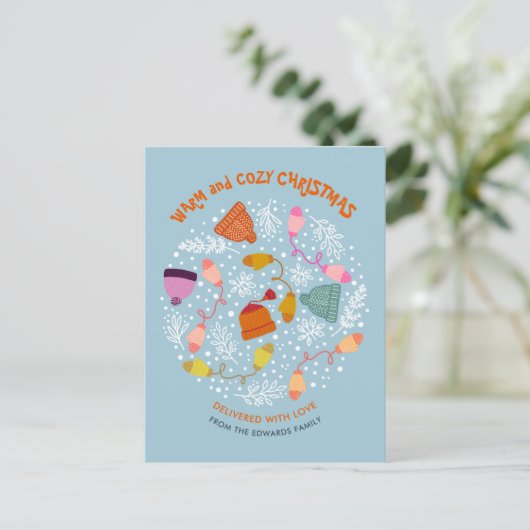 ニット帽とミッテンス冬セット シーズンポストカード (スタンド正面)