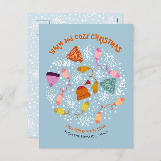 ニット帽とミッテンス冬セット シーズンポストカード (正面/裏面)