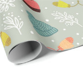 ニット帽とミトン冬のパターン ラッピングペーパー (ロールコーナー)