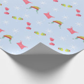 ニット帽とミトン ラッピングペーパー (角)