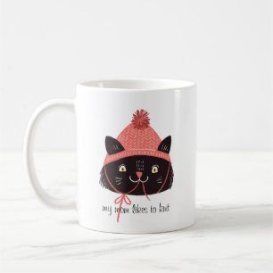 ニット帽をかぶった可愛い猫 コーヒーマグカップ