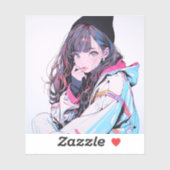 ニット帽JKシール｜寿司娘 Seal GenerativeAI シール (シート)