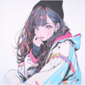 ニット帽JKシール｜寿司娘 Seal GenerativeAI シール (正面)