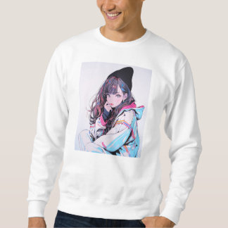 ニット帽JKスウェット|寿司娘 Sweat GenerativeAI スウェットシャツ