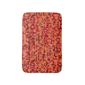 ニット抽象芸術スカンジナビアの赤いシェードのパターン バスマット (正面縦)