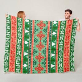 ニット模様 フリースブランケット