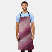 ニット生地のテクスチャ、紫 – ピンクの抽象芸術。 エプロン (着用した状態)