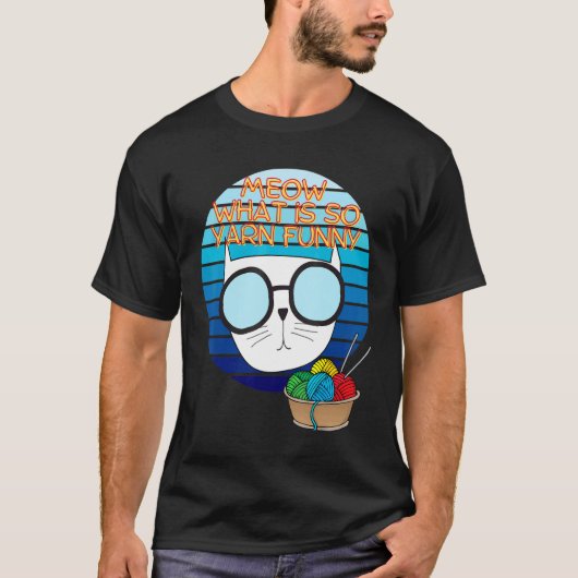 ニット用ネコ子猫レトロニット Tシャツ (正面)