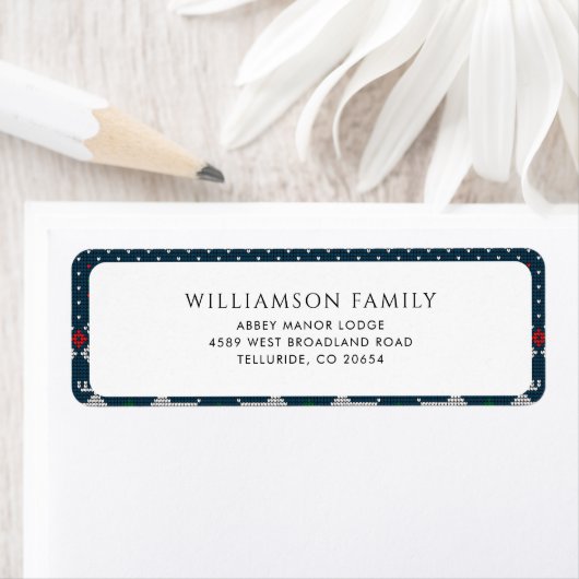 ニット素朴スタイルクリスマス差出人住所 ラベル (インサイチュ)