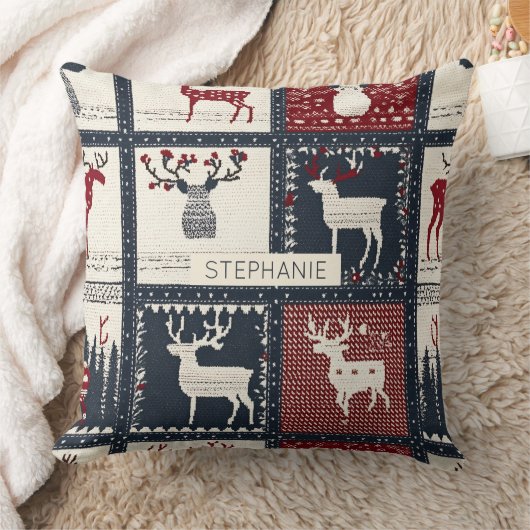 ニット素朴パッチワークのパターン | 北欧の クッション (ブランケット)