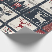 ニット素朴パッチワークのパターン | 北欧の ラッピングペーパー (角)