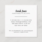 ニット編み物の編み糸ボールロゴ スクエア名刺 (裏面)