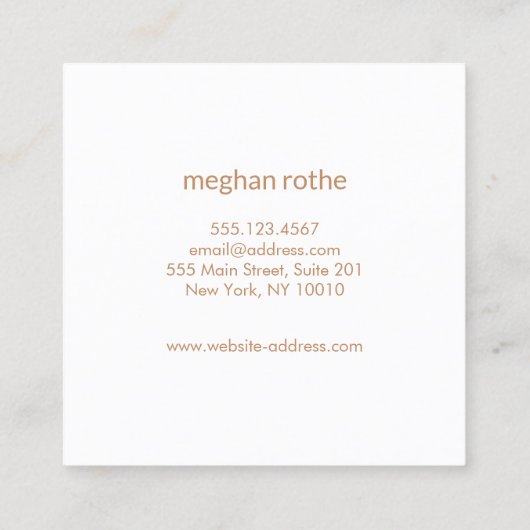 ニット編み物糸ボールロゴ スクエア名刺 (裏面)