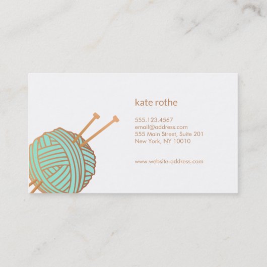 ニット編み物糸ボールロゴ 名刺 (裏面)
