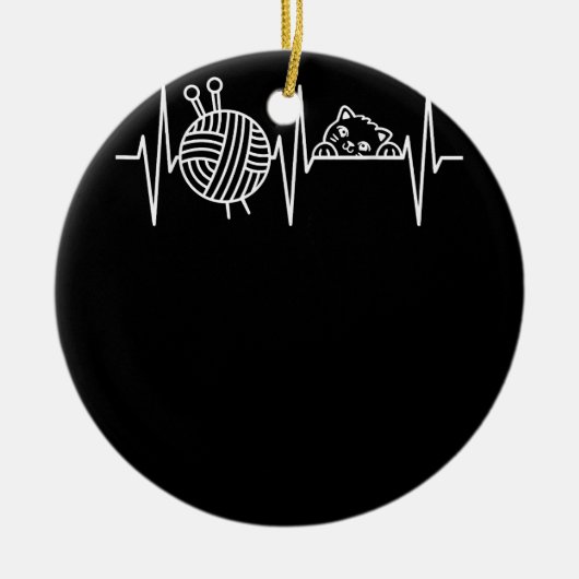 ニット編み編みニットギフト編み羊ニット セラミックオーナメント (正面)