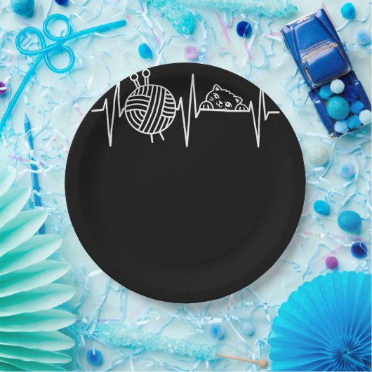 ニット編み編みニットギフト編み羊ニット ペーパープレート (パーティー)