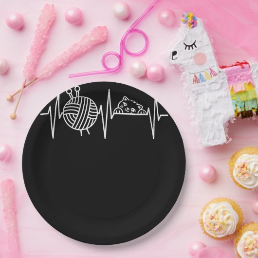 ニット編み編みニットギフト編み羊ニット ペーパープレート (パーティー)