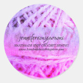 ニット編み針編み糸あみ組みメイカーピンク ラウンドシール (正面)