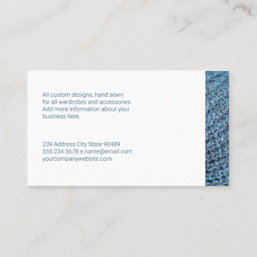 ニット織物 | ワードローブの船乗り 名刺 (裏面)