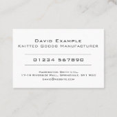 ニット製品メーカーとホルダーの写真 名刺 (裏面)