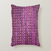 ニット調和:紫のストライプテクスチャ アクセントクッション (正面(垂直))