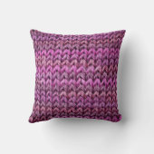 ニット調和：紫のストライプテクスチャ クッション (裏面)