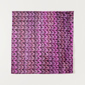 ニット調和:紫のストライプテクスチャ タペストリー (正面(横))