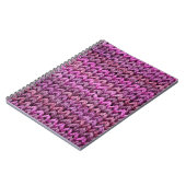 ニット調和：紫のストライプテクスチャ ノートブック (左側)