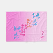 ニット食べスリープニットのピンクのグラデーションパーソナライズされた、 フリースブランケット (正面(横))