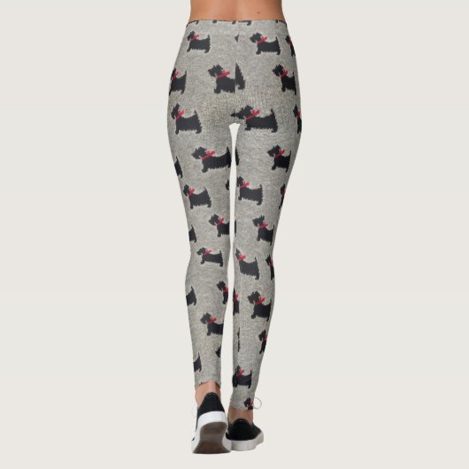 ニット黒いテリアのレギンス レギンス (裏面)