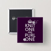 ニット1および裏編み1 缶バッジ (正面&裏面)