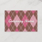 ニット&アーガイルスポーツファッションテーマ – ピンク/コーヒー 名刺 (正面)