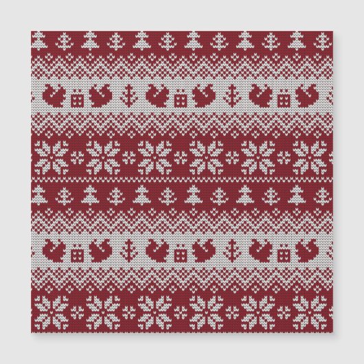 ニット、クリスマス、リス、ヴィンテージパターン。 (正面)