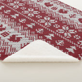 ニット、クリスマス、リス、ヴィンテージパターン。 シェルパブランケット (3/4)