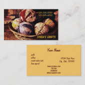 ニット、技術およびかぎ針編みの名刺のテンプレート 名刺 (正面/裏面)