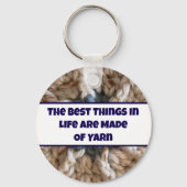 ニットBeige青い糸の写真クレフティクロシェのクレフター キーホルダー (正面)
