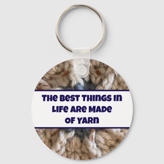 ニットBeige青い糸の写真クレフティクロシェのクレフター キーホルダー (正面)