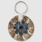 ニットBeige青い糸の写真クレフティクロシェのクレフター キーホルダー (裏面)