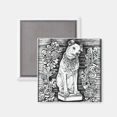 ニッパー、RCA犬のフローラ マグネット (正面/裏面)